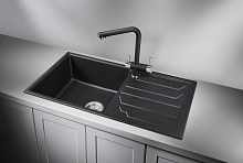 8601, ЧЁРНЫЙ, кухонная мойка, кварц