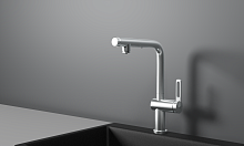 GR-8169, НЕРЖ, СМЕСИТЕЛЬ КУХОННЫЙ С ВЫДВИЖНЫМ ИЗЛИВОМ