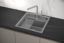 KS-5002, АЛЮМИНИУМ  кухонная мойка, кварц