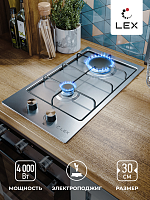 Газовая варочная панель домино Lex GVS 320 IX