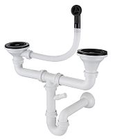 Сифон двойной 3 1/2" с круг пер черный