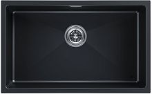 Мойка Paulmark LUMI 74UNI, IT-GRANIT, LU74-BLM, черный металлик, 740х460, Paulmark