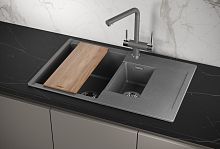 ES-7808, ГРАФИТ, кухонная мойка, кварц, ESTETICA