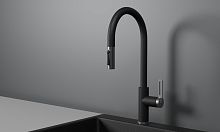 GR-8168, ЧЕРНЫЙ, СМЕСИТЕЛЬ КУХОННЫЙ С ВЫДВИЖНЫМ ИЗЛИВОМ