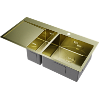 Мойка Omoikiri Akisame 100-2-R-LG нерж. сталь/светлое золото