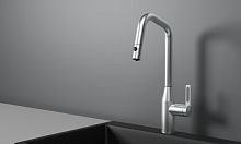 GR-8171, НЕРЖ, СМЕСИТЕЛЬ КУХОННЫЙ С ВЫДВИЖНЫМ ИЗЛИВОМ