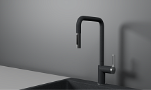 GR-8173, ГРАФИТ, СМЕСИТЕЛЬ КУХОННЫЙ С ВЫДВИЖНЫМ ИЗЛИВОМ