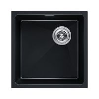 Мойка Paulmark LUMI 45UNI-SKEW, IT-GRANIT, LU45SK-BLM, черный металлик, 455х440, Paulmark