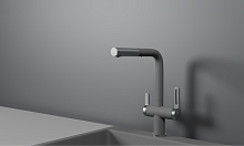 GR-8170, АЛЮМИНИУМ, СМЕСИТЕЛЬ КУХОННЫЙ С ВЫДВИЖНЫМ ИЗЛИВОМ