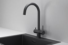 KS-7104, ЧЕРНЫЙ МАТОВЫЙ, СМЕСИТЕЛЬ КУХОННЫЙ