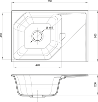 Мойка GranFest LOCUS LS-75 beige scuro