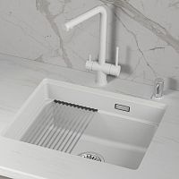 KS-5501iU, АРКТИК (БЕЛЫЙ), кухонная мойка, кварц