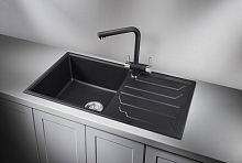 8601, ЧЁРНЫЙ, кухонная мойка, кварц