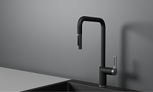 GR-8173, ЧЕРНЫЙ, СМЕСИТЕЛЬ КУХОННЫЙ С ВЫДВИЖНЫМ ИЗЛИВОМ