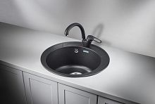 4802, ЧЁРНЫЙ, кухонная мойка, СтандАРТ кварц