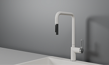 GR-8173, АРКТИК (БЕЛЫЙ), СМЕСИТЕЛЬ КУХОННЫЙ С ВЫДВИЖНЫМ ИЗЛИВОМ