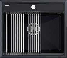 Мойка Paulmark STEPIA 60, IT-GRANIT + Коландер Paulmark ADVANCE брашированная нерж. сталь, PM115951-