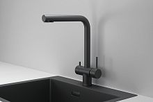 KS-7011, ЧЕРНЫЙ МАТОВЫЙ, СМЕСИТЕЛЬ КУХОННЫЙ