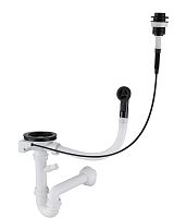 Сифон одинарный 3 1/2" п/авт с круг пер черный