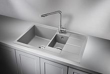 7802, АЛЮМИНИУМ, кухонная мойка, кварц