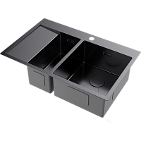 Мойка Omoikiri Akisame 78-2-R-GM нерж. сталь/вороненая сталь