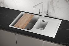 ES-7808, АРКТИК (БЕЛЫЙ), кухонная мойка, кварц, ESTETICA