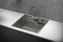 KS-6051, СТАЛЬ МАТОВАЯ , стальная кухонная мойка KITCHEN SPACE