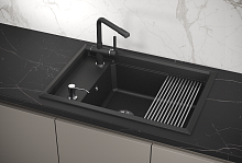 KS-7305, ЧЁРНЫЙ, кухонная мойка, кварц