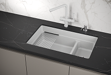 KS-7304U, АРКТИК (БЕЛЫЙ), кухонная мойка, кварц
