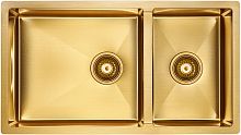 Мойка Paulmark нерж. сталь Paulmark GERBERG 78/2S UNI, PM227844-BG, брашированное золото, 780х440мм,