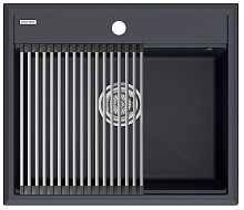 Мойка Paulmark STEPIA 60, IT-GRANIT + Ролл-мат Paulmark STEP брашированная нерж. сталь, PM115951-AN+