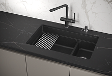 KS-7304U, ЧЁРНЫЙ  кухонная мойка, кварц