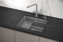 KS-5501U, АЛЮМИНИУМ, кухонная мойка, кварц