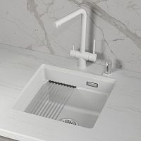 KS-4501iU, АРКТИК (БЕЛЫЙ), кухонная мойка, кварц