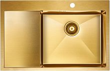 Мойка Paulmark нерж. сталь Paulmark KRONER 78F, PM217851-BGR, брашированное золото, правая, 780х510м
