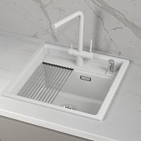 KS-5002i, АРКТИК (БЕЛЫЙ)  кухонная мойка, кварц