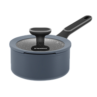 Ковш MAUNFELD FRIDA MSP15FA02DG из кованого алюминия со стеклянной крышкой, 16 см, 1,5 л.