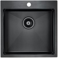 Мойка Paulmark нерж. сталь Paulmark AISI304 VELTEN 51, PM905151-GM, вороненая сталь, PVD, 510х510мм,