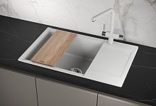 ES-7807, АРКТИК (БЕЛЫЙ), кухонная мойка, кварц, ESTETICA