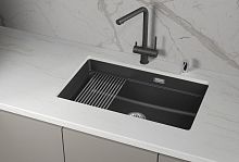 KS-7303iU, ЧЁРНЫЙ  кухонная мойка, кварц