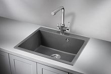 6001, ГРАФИТ (ЧЁРНО-СЕРЫЙ), кухонная мойка, кварц