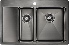 Мойка Paulmark нерж. сталь Paulmark KRONER 78/2SF, PM227851-GMR, вороненая сталь, правая, 780х510мм,