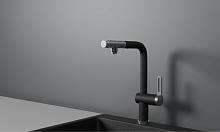 GR-8169, ЧЕРНЫЙ, СМЕСИТЕЛЬ КУХОННЫЙ С ВЫДВИЖНЫМ ИЗЛИВОМ