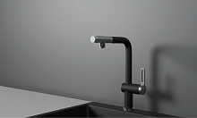 GR-8169, ЧЕРНЫЙ, СМЕСИТЕЛЬ КУХОННЫЙ С ВЫДВИЖНЫМ ИЗЛИВОМ