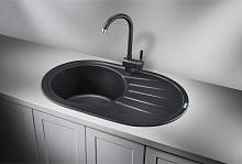 7601, ЧЁРНЫЙ, кухонная мойка, СтандАРТ кварц