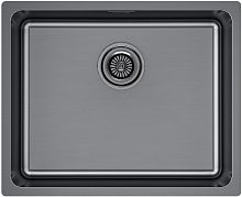 Мойка Paulmark YUNI 54 UNI, нерж. сталь, YU54-GM, вороненая сталь, 540х440мм, Paulmark