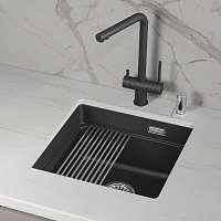 KS-4501iU, ЧЁРНЫЙ, кухонная мойка, кварц