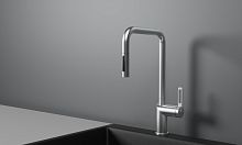 GR-8173, НЕРЖ, СМЕСИТЕЛЬ КУХОННЫЙ С ВЫДВИЖНЫМ ИЗЛИВОМ