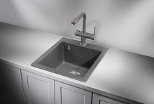 4201, ГРАФИТ (ЧЁРНО-СЕРЫЙ), кухонная мойка, кварц
