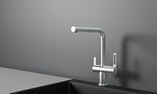 GR-8170, НЕРЖ, СМЕСИТЕЛЬ КУХОННЫЙ С ВЫДВИЖНЫМ ИЗЛИВОМ